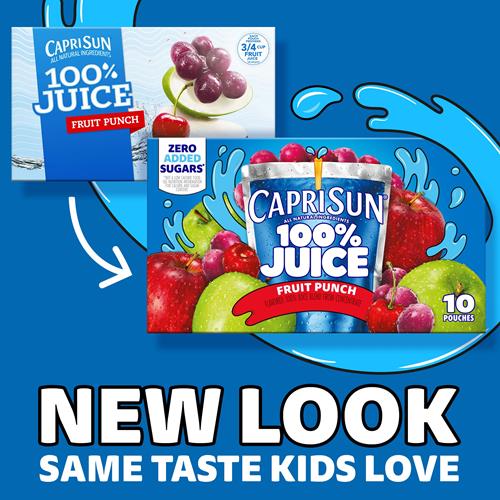Capri Sun 100% Juice Fruit Punch 6 Fl Oz 10 Ct