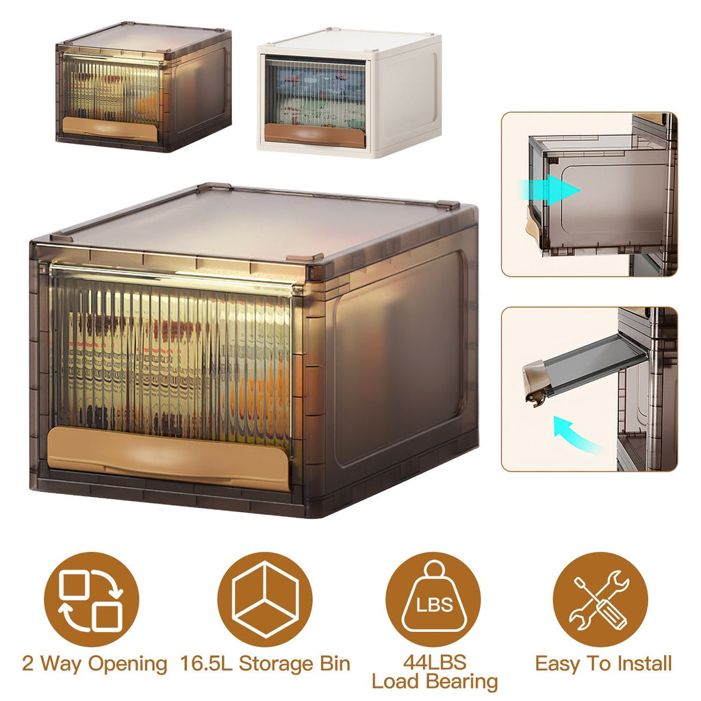 16.5 L Stackable Storage Bin with Dual Access