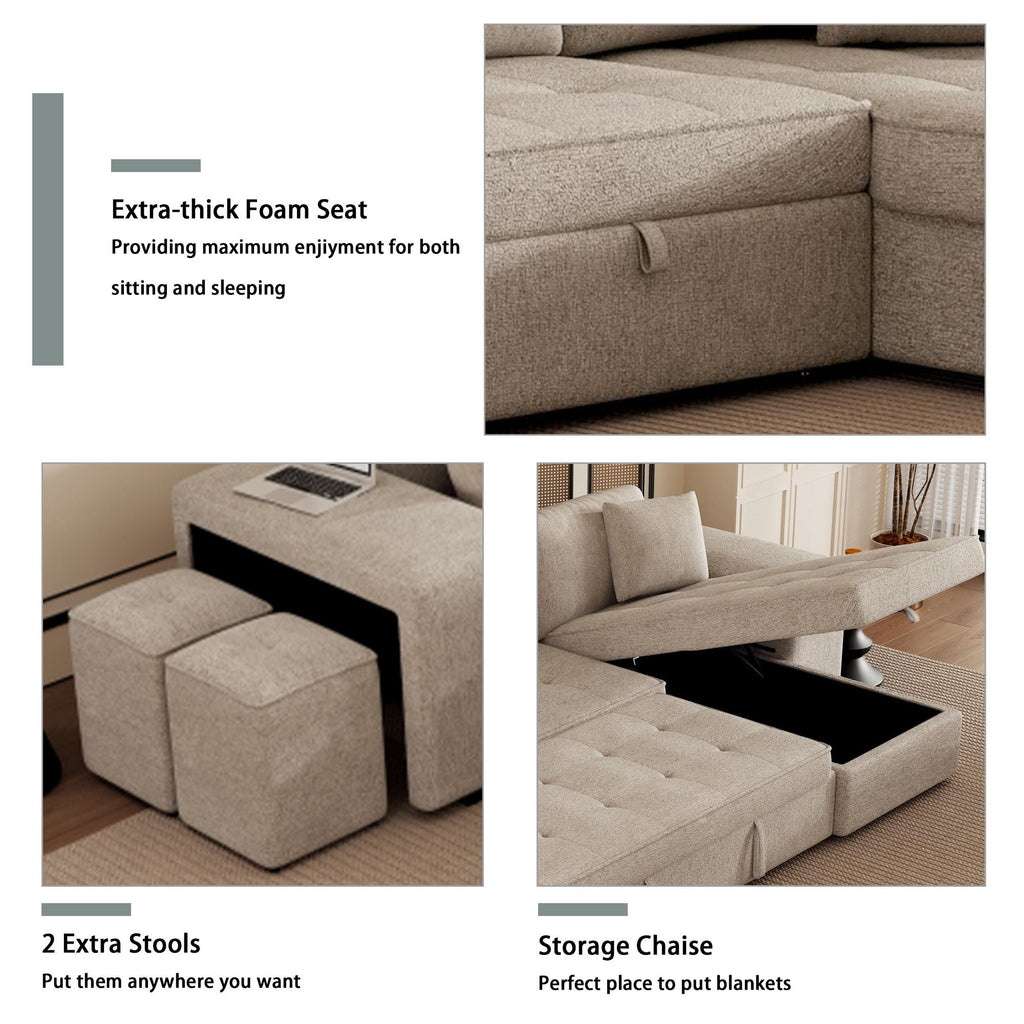 Modern L-Shape 3 Seat Reversible Sectional