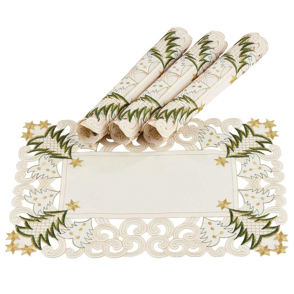 Fennco Styles Pandoro Christmas Tree Table Linen