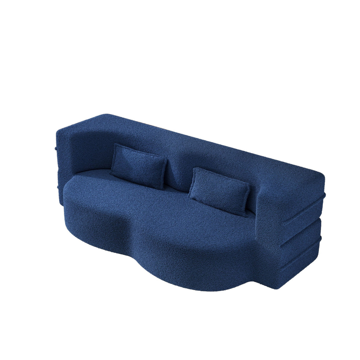 Modern Floor Sleeper Sofa Bed with 2 Pillows - Convertible Twin Size Folding Futon