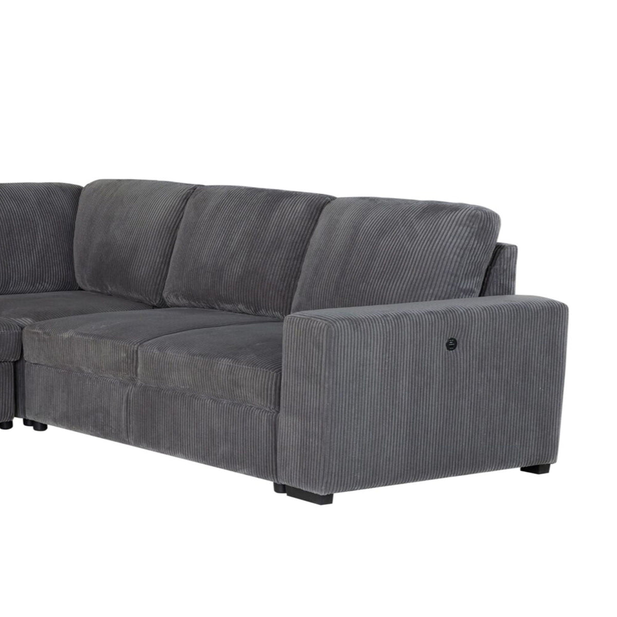 Dark Gray Sleeper Sectional Sofa with Pullout Bed - Contemporary Comfort