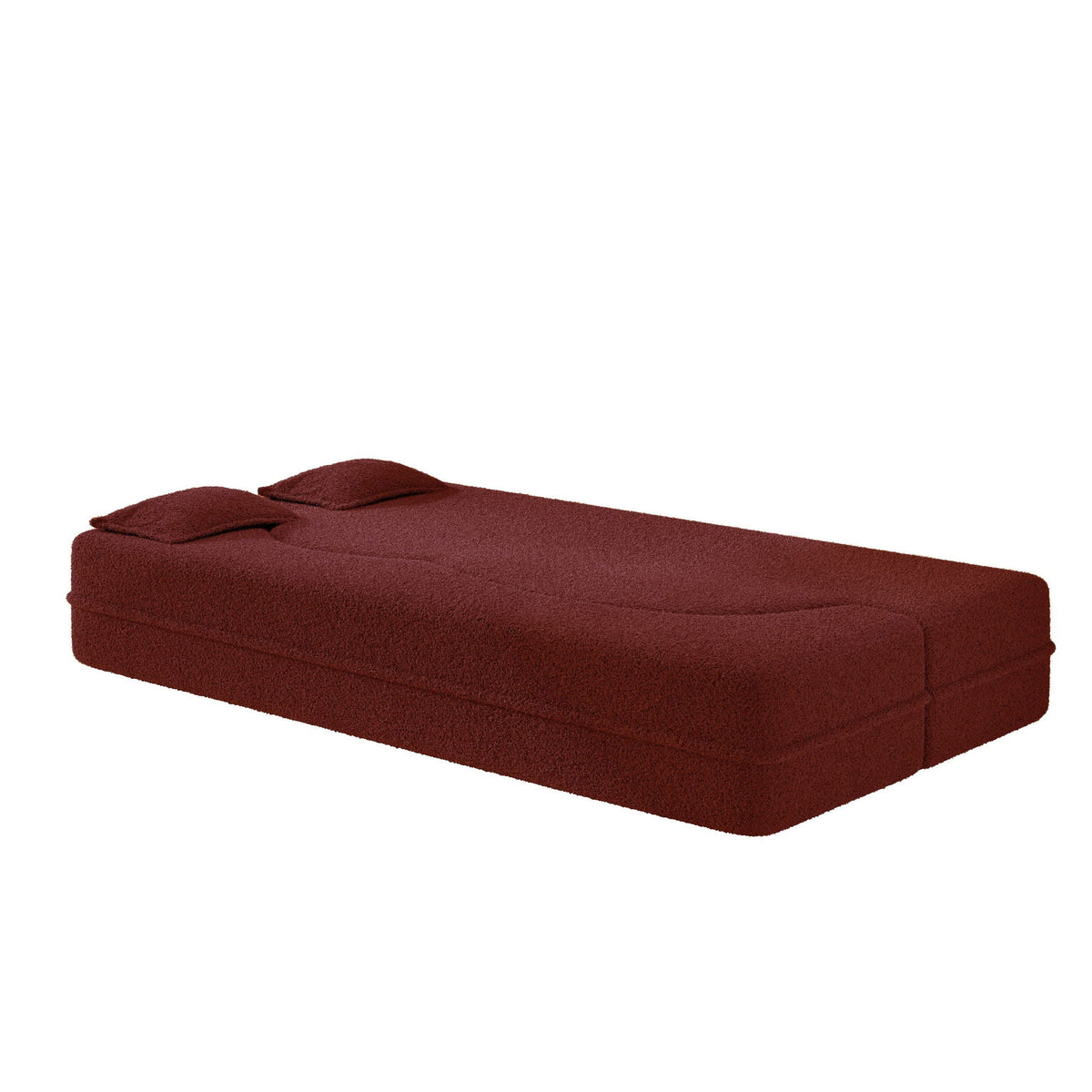 Modern Floor Sleeper Sofa Bed with 2 Pillows - Convertible Twin Size Folding Futon