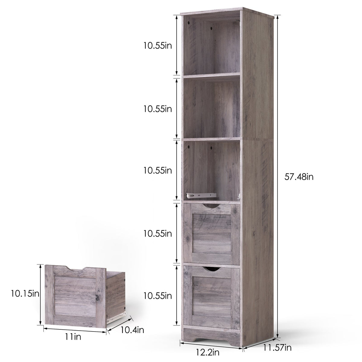 Bathroom Floor Cabinet with 3 Drawers