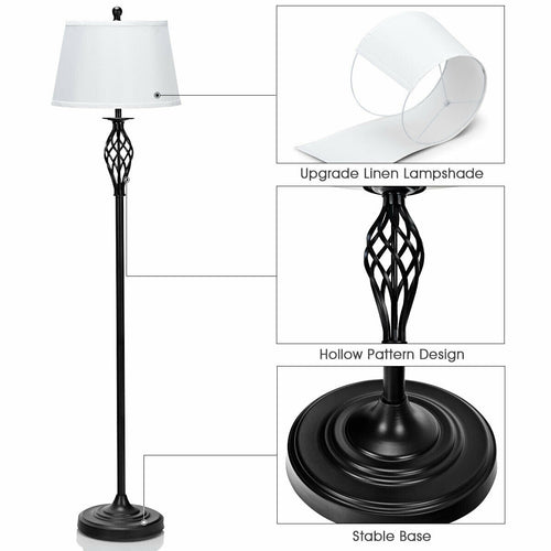 3-Piece Lamp Set: 2 Table Lamps & 1 Floor Lamp