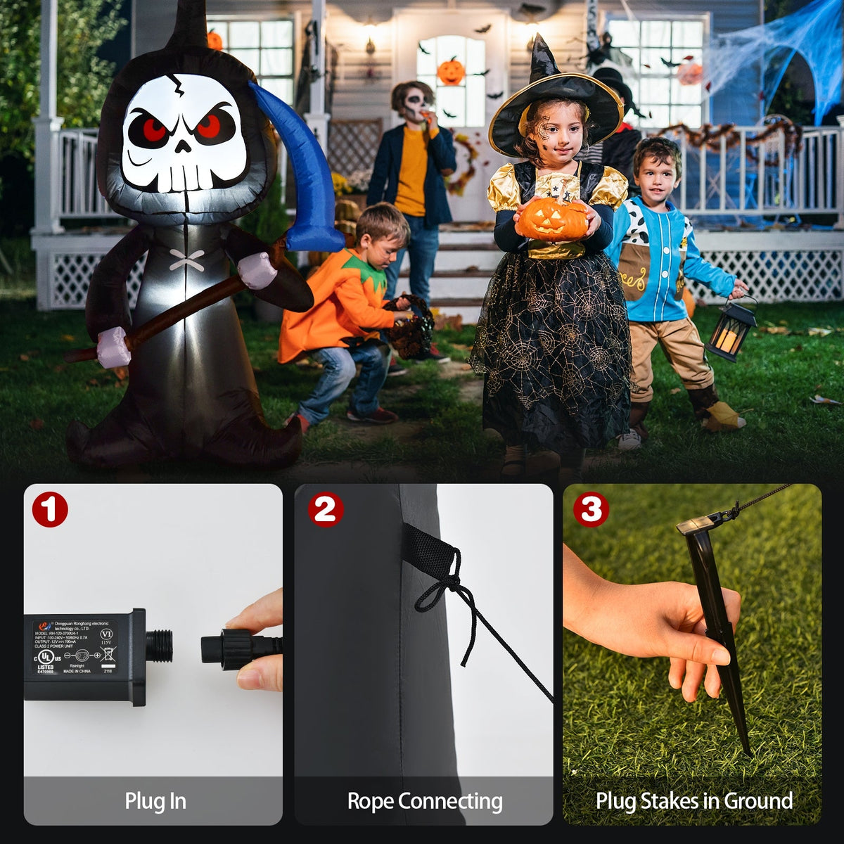 6-ft Light-Up Halloween Ghost Inflatable