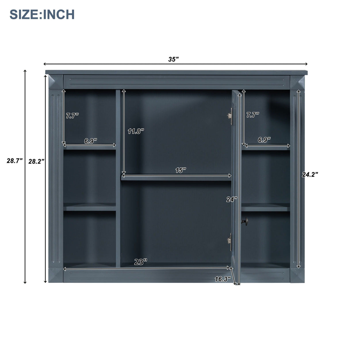 Bathroom Wall Cabinet with Mirror & Towel Rod