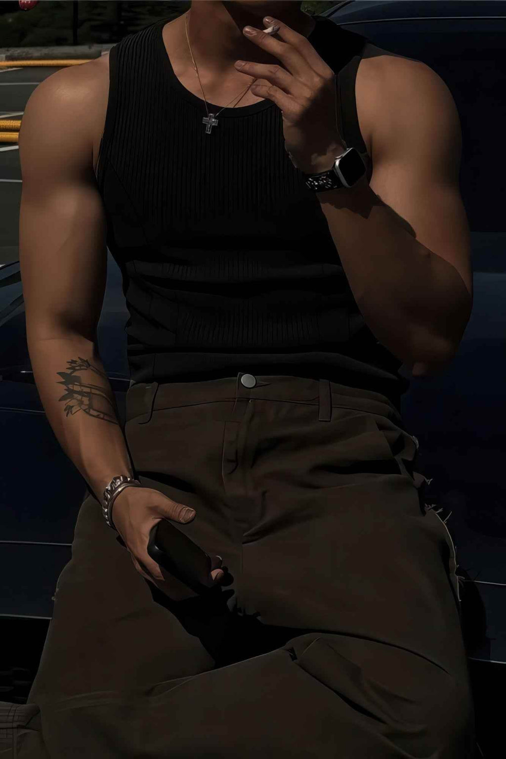 Athletic Ribbed Muscle Tank