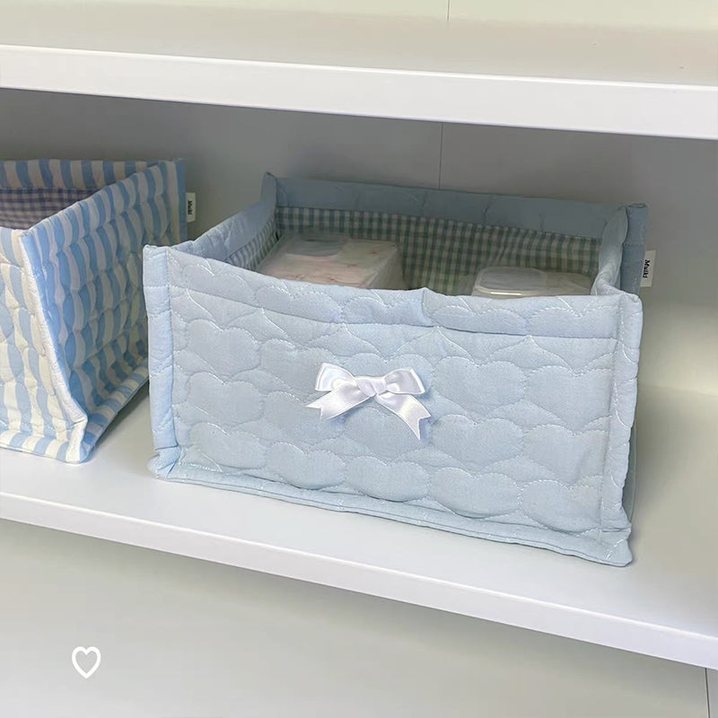 Quilted Square Desktop Storage Basket