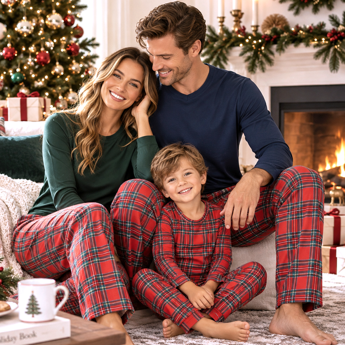 Christmas Tartan Matching Family Bamboo Pajamas