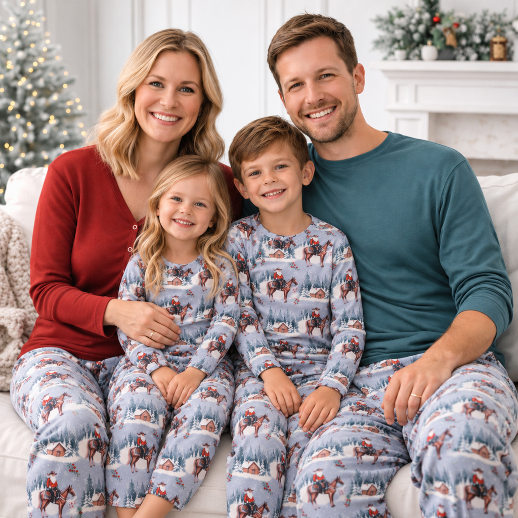 Cowboy Christmas Matching Family Bamboo Pajamas