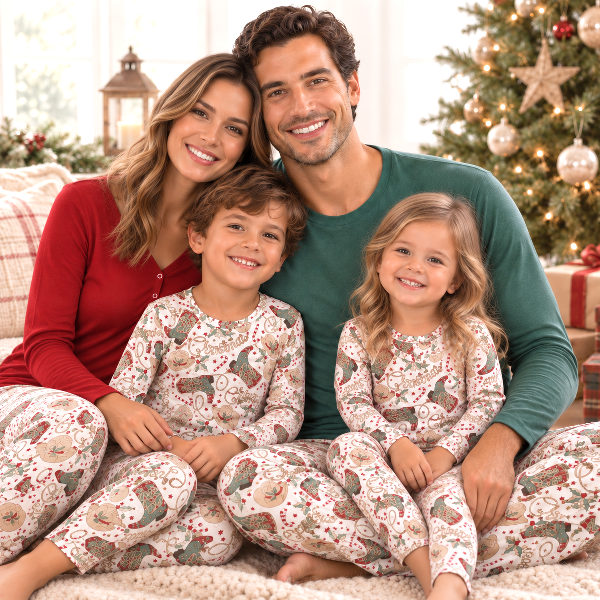 Western Christmas Matching Family Bamboo Pajamas
