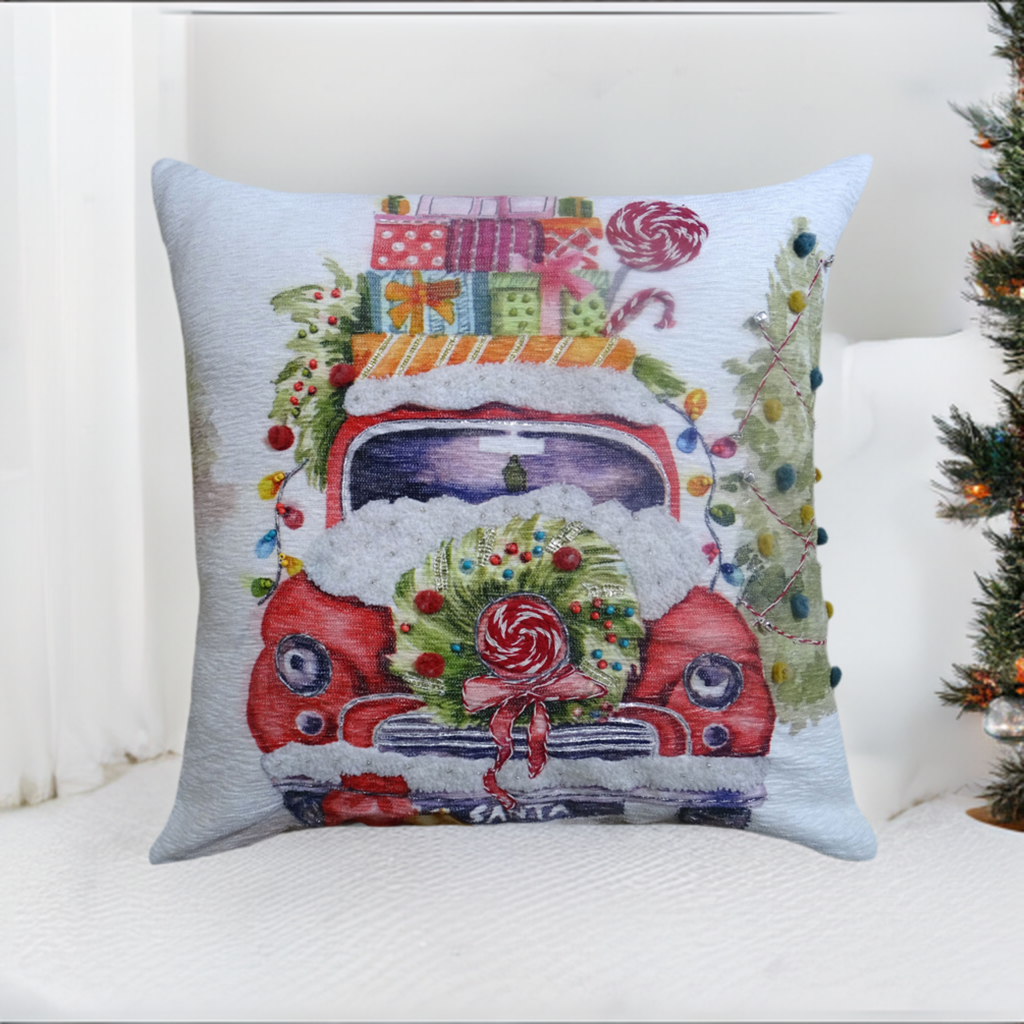 VIBHSA Christmas Gift Car Throw Pillow, 20 × 20 in