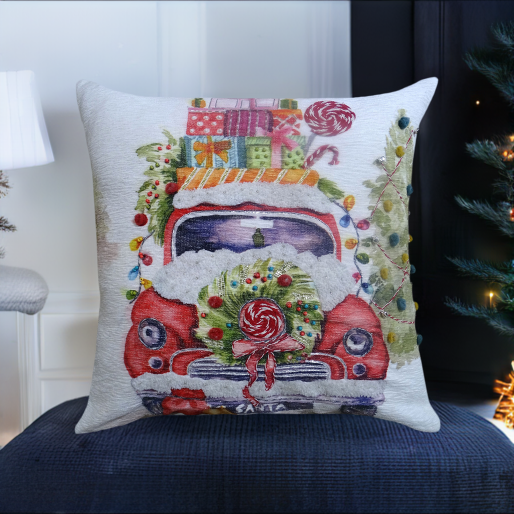 VIBHSA Christmas Gift Car Throw Pillow, 20 × 20 in