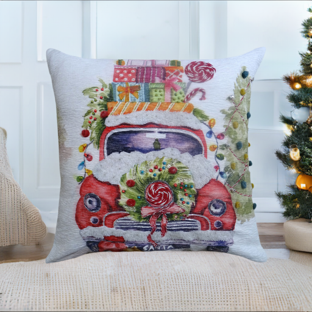 VIBHSA Christmas Gift Car Throw Pillow, 20 × 20 in
