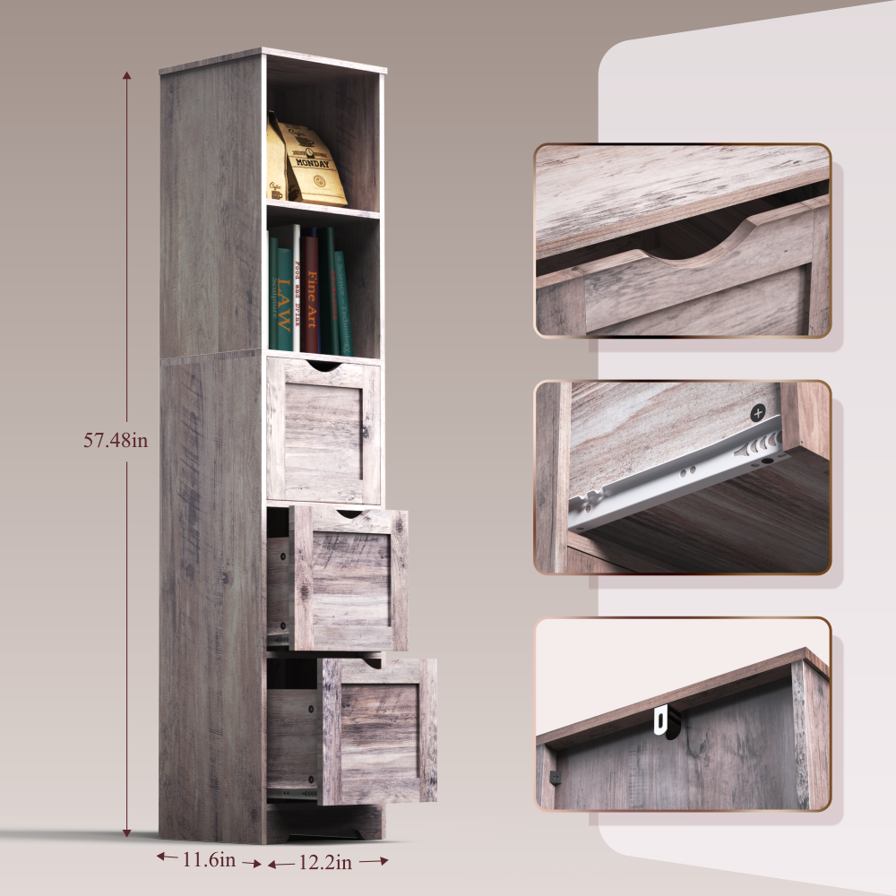 Bathroom Floor Cabinet with 3 Drawers