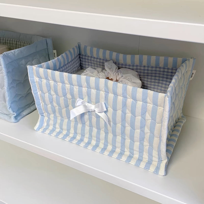 Quilted Square Desktop Storage Basket