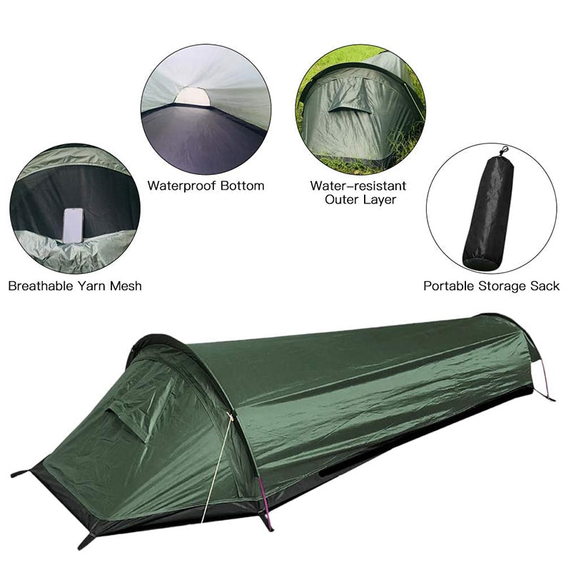 Single-Person Camping Tent & Outdoor Sleep Gear