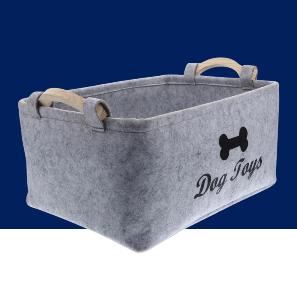 Dog Toy Storage Basket – Felt Organizer Bin for Pets