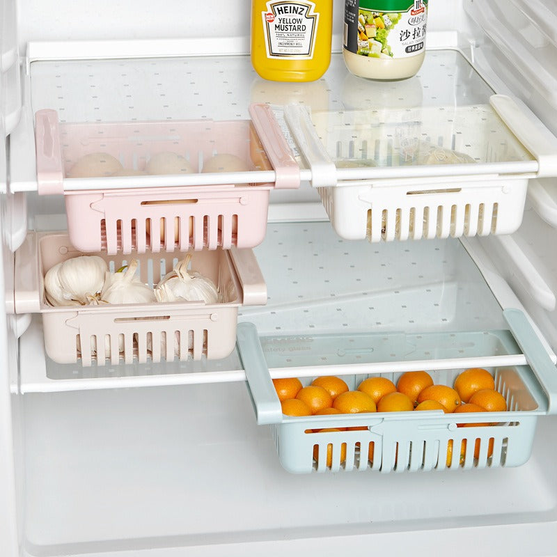 Retractable Refrigerator Divider Organizing Storage Rack