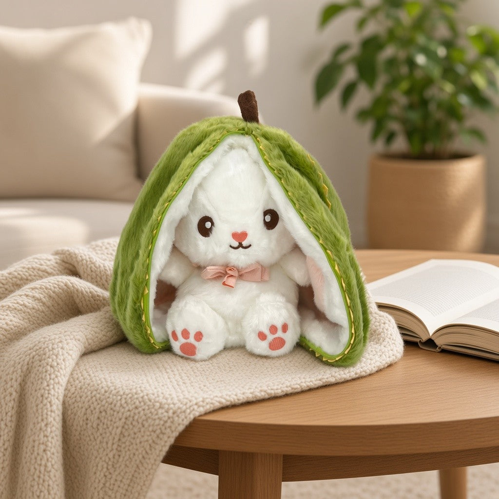 Reversible Strawberry Bunny Plush Toy Soft