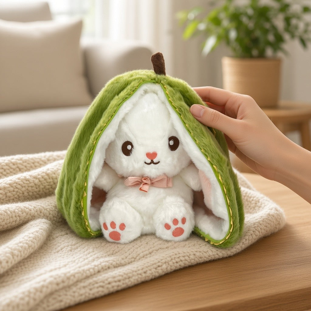 Reversible Strawberry Bunny Plush Toy Soft