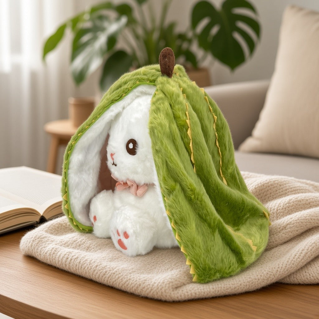 Reversible Strawberry Bunny Plush Toy Soft