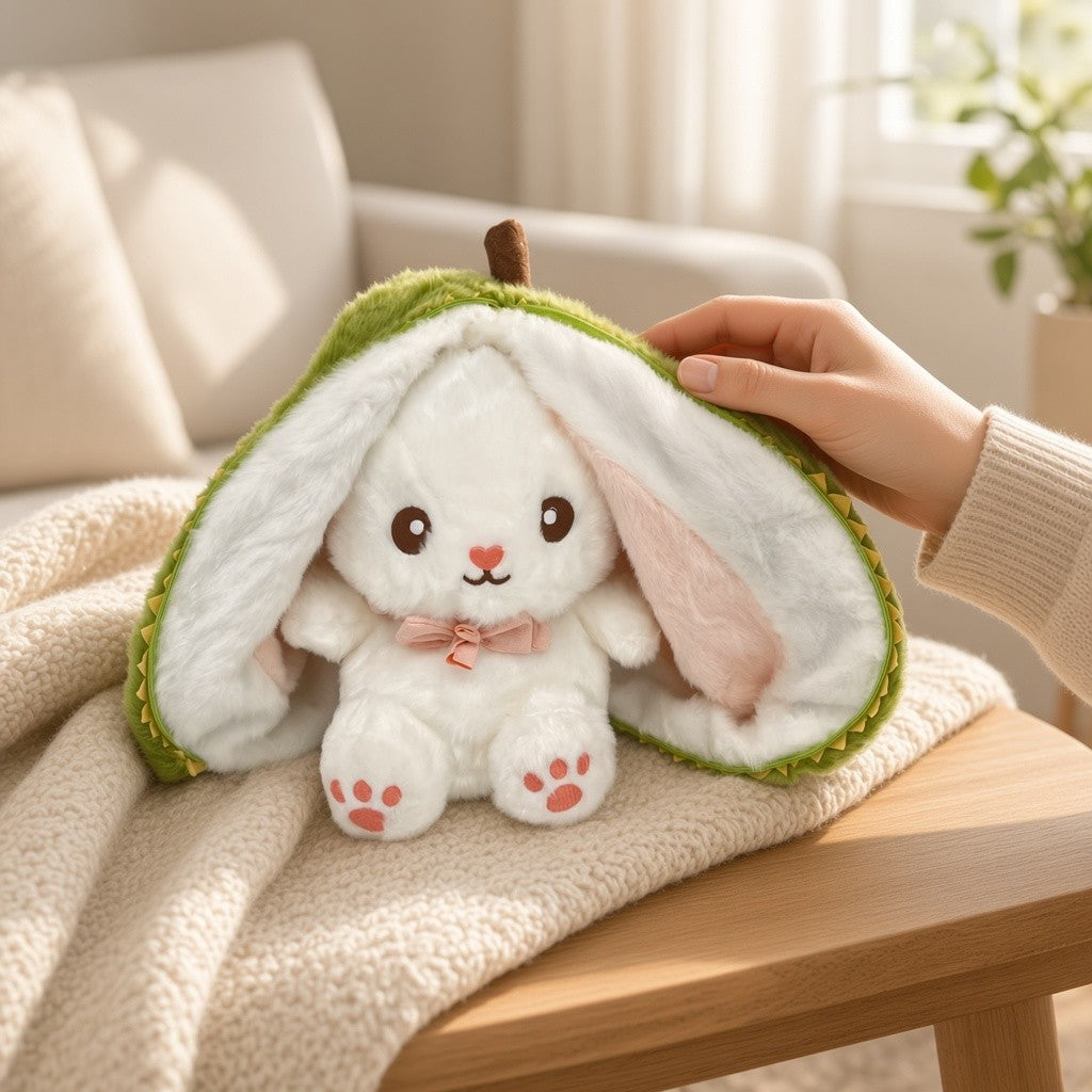 Reversible Strawberry Bunny Plush Toy Soft