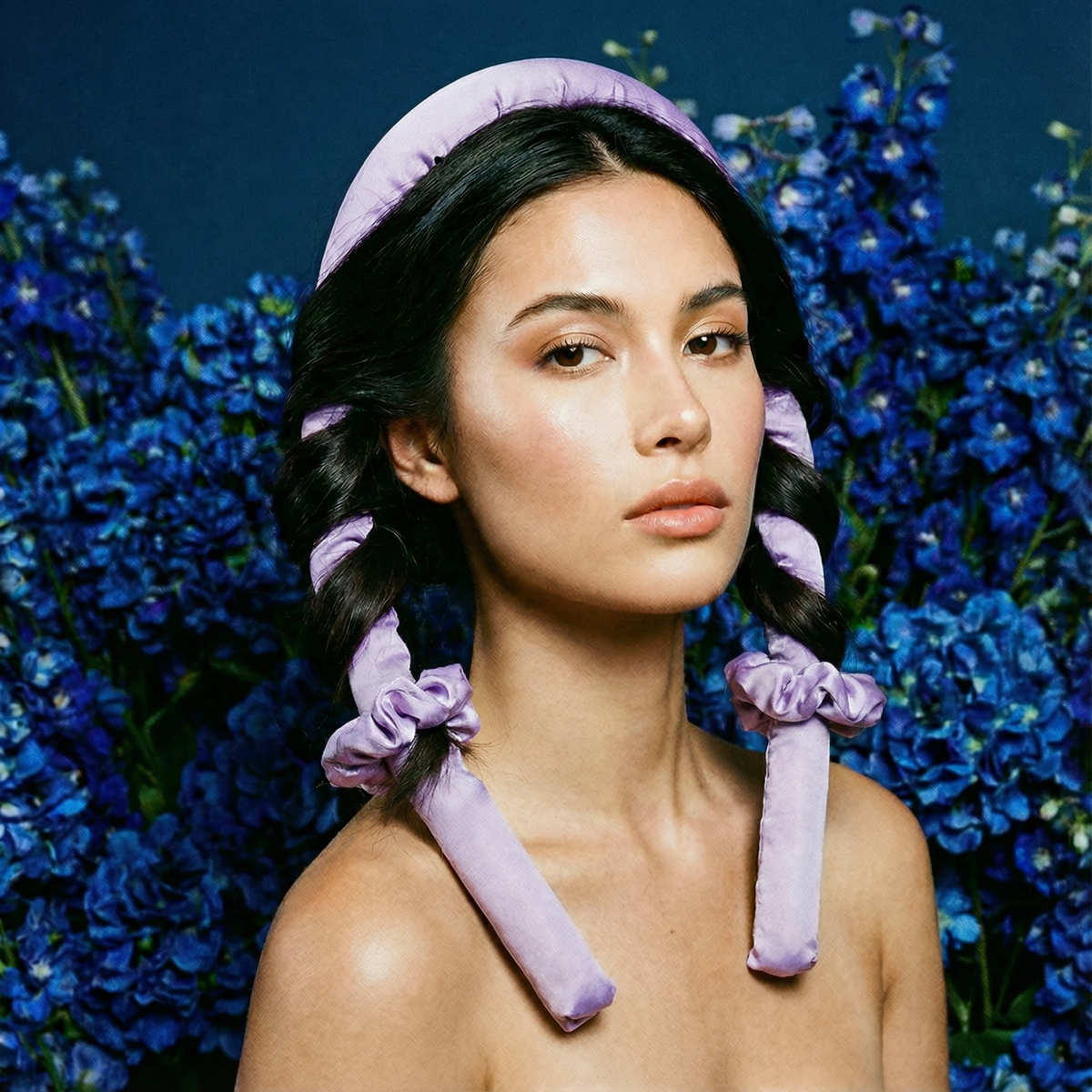Purple Heatless Hair Curler Set – 4 Pieces
