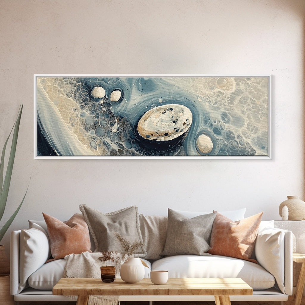 Fluid Abstract Pebbles Framed Canvas Print