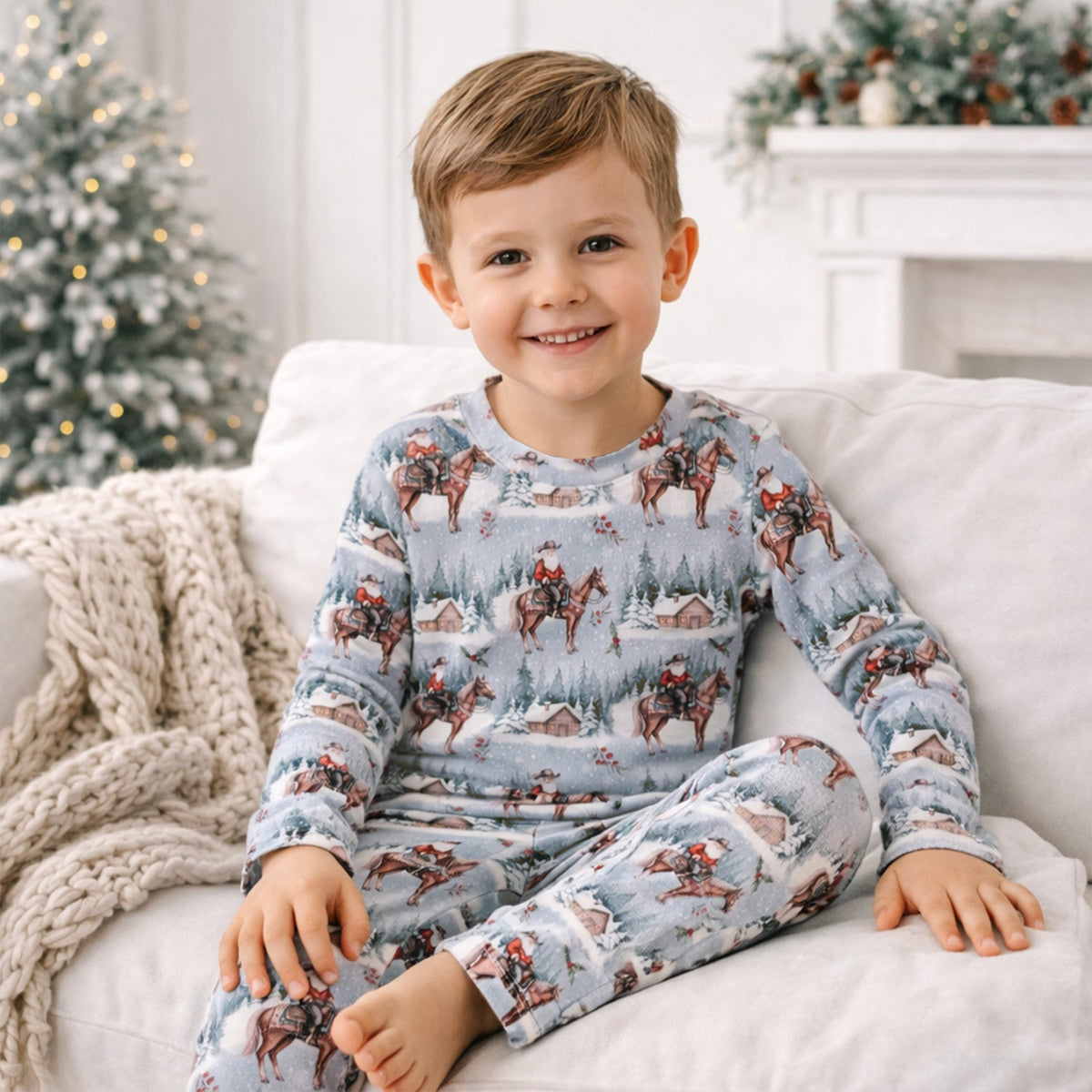 Cowboy Christmas Children's Bamboo Pajama Set