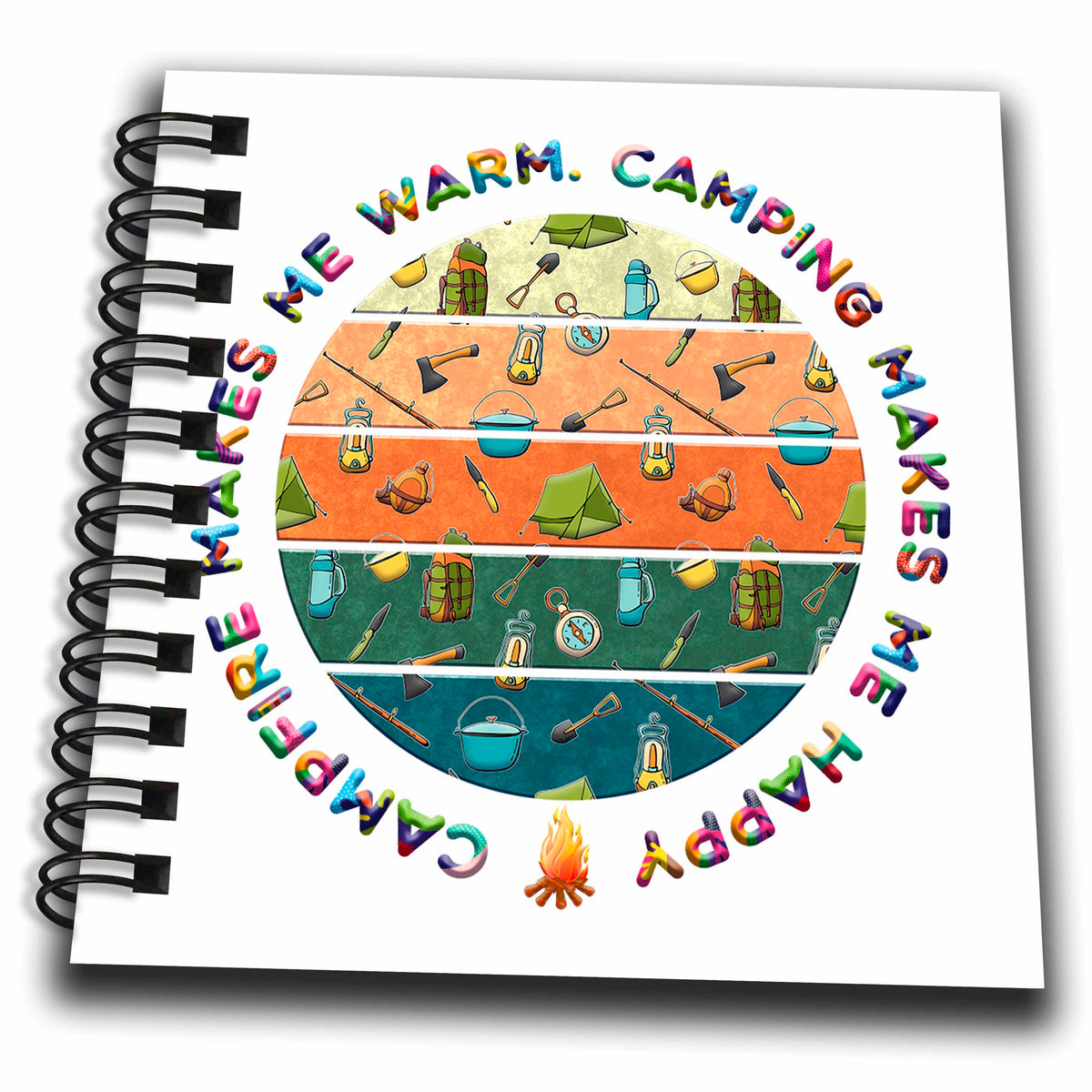 3dRose Campfire Makes Me Warm... A funny camping, hiking, travel gift - Drawing Books (db-362486)