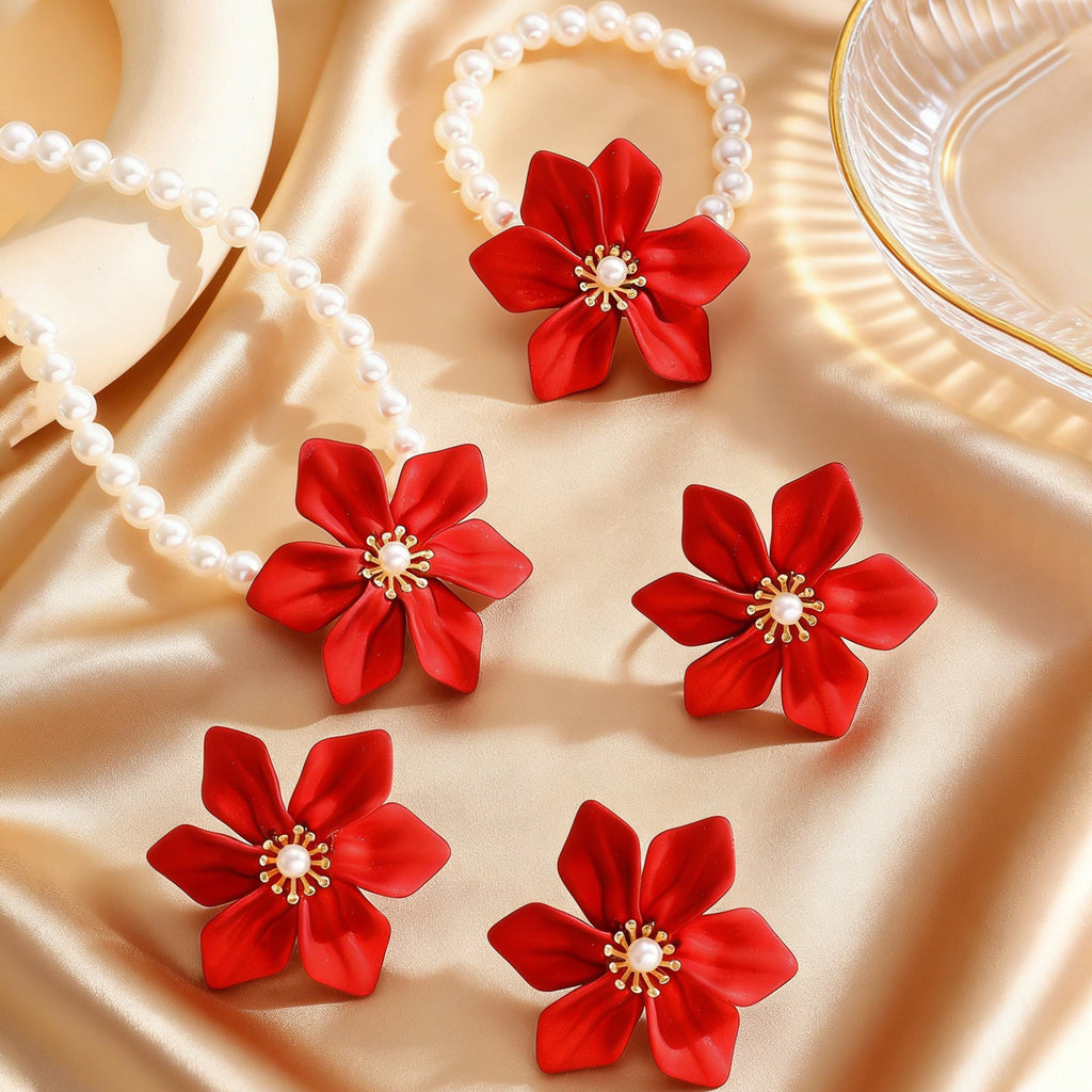 Fashion Luxury Faux Pearl Flower Jewelry