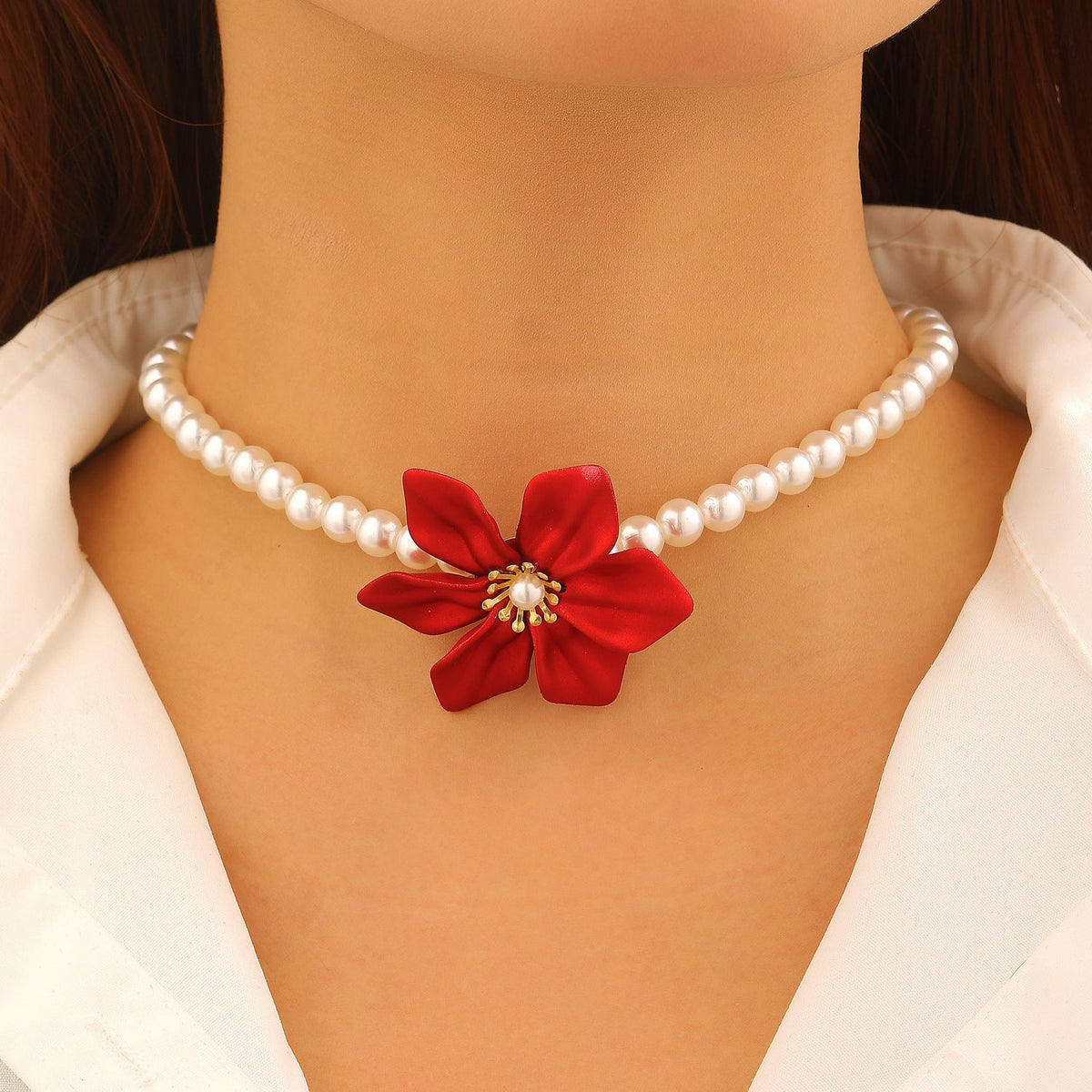 Fashion Luxury Faux Pearl Flower Jewelry
