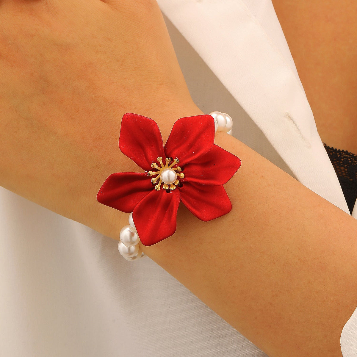 Fashion Luxury Faux Pearl Flower Jewelry