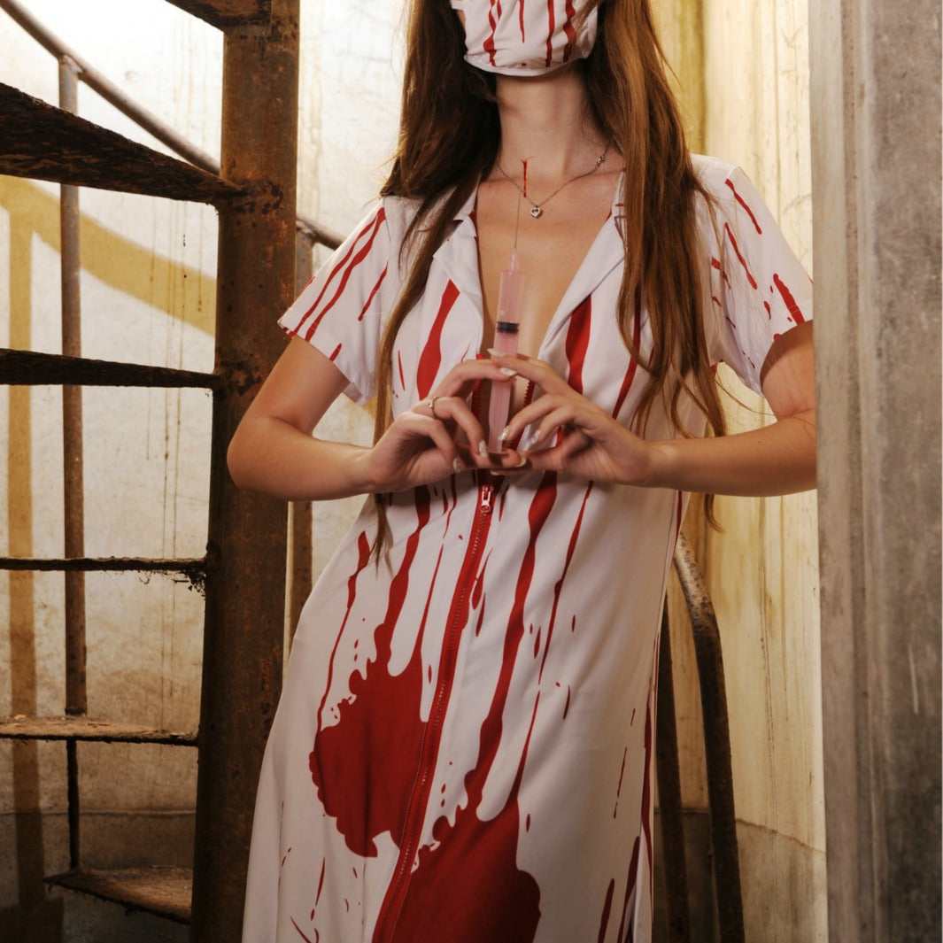 Women's Gothic Nurse Costume Dress