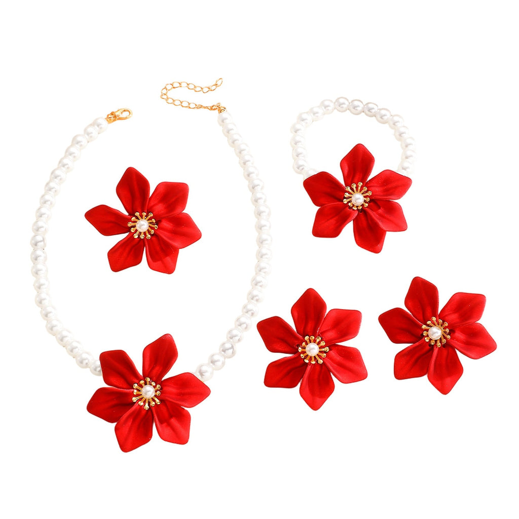 Fashion Luxury Faux Pearl Flower Jewelry