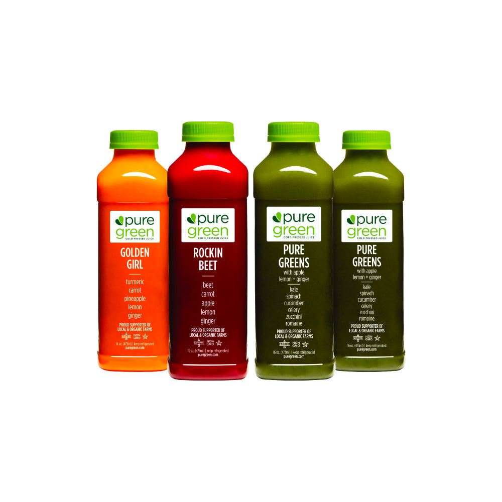 Pure Green Juice ’Til Dinner Cold-Pressed Juice Cleanse – 4-Pack