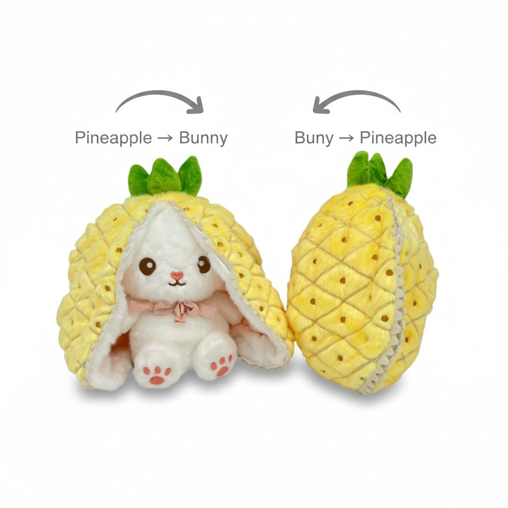 Reversible Strawberry Bunny Plush Toy Soft