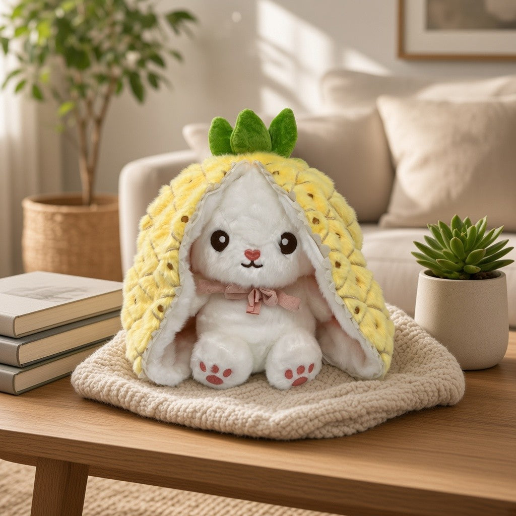 Reversible Strawberry Bunny Plush Toy Soft