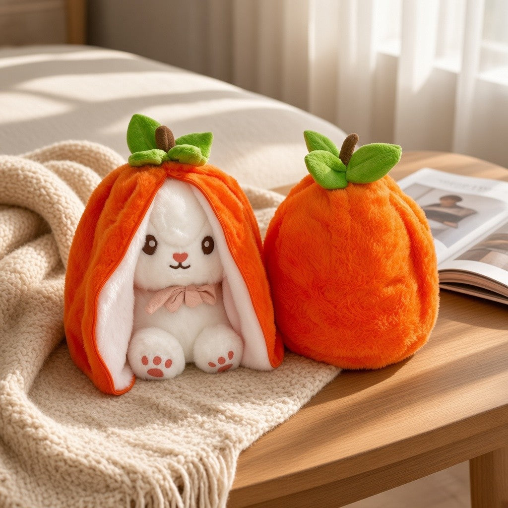 Reversible Strawberry Bunny Plush Toy Soft