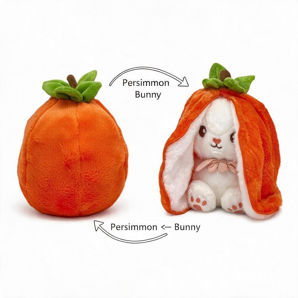 Reversible Strawberry Bunny Plush Toy Soft