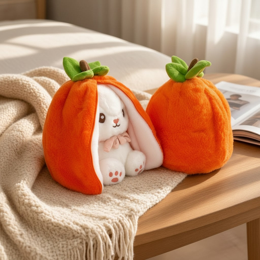 Reversible Strawberry Bunny Plush Toy Soft
