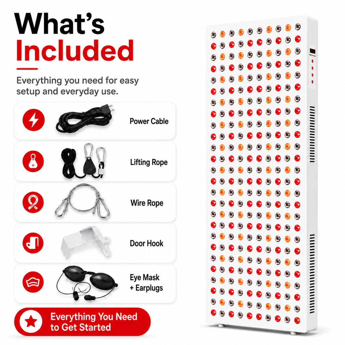 Red & Near-Infrared Full-Body Light Panel, 1500W