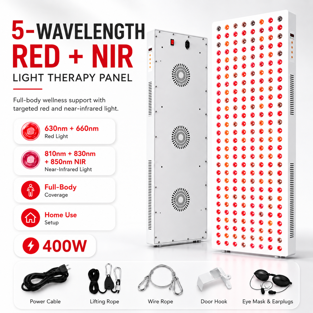 Red & Near-Infrared Full-Body Light Panel, 1500W