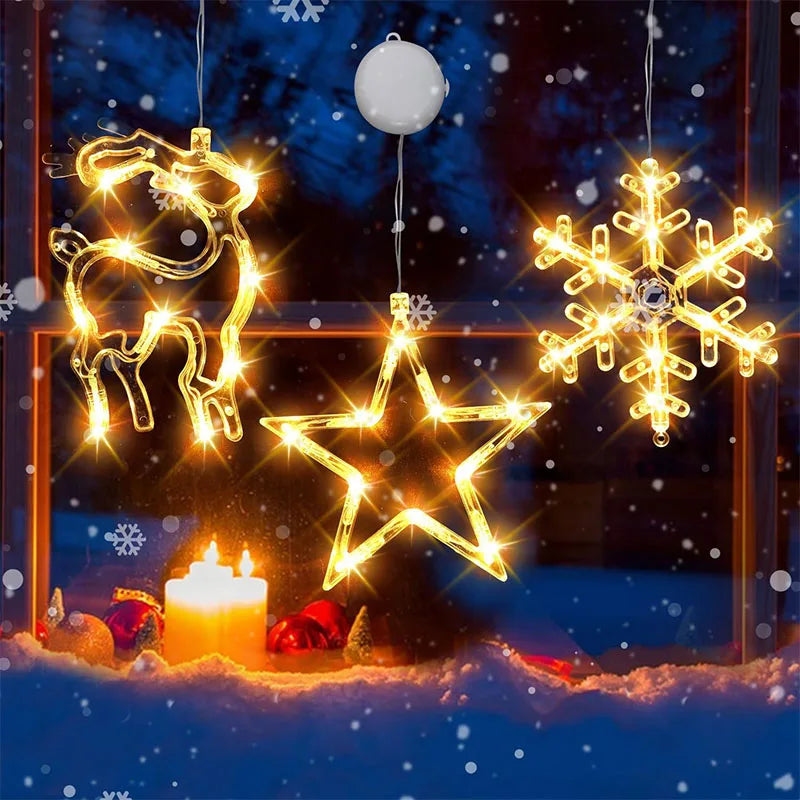 Christmas LED Suction-Cup Window Lights
