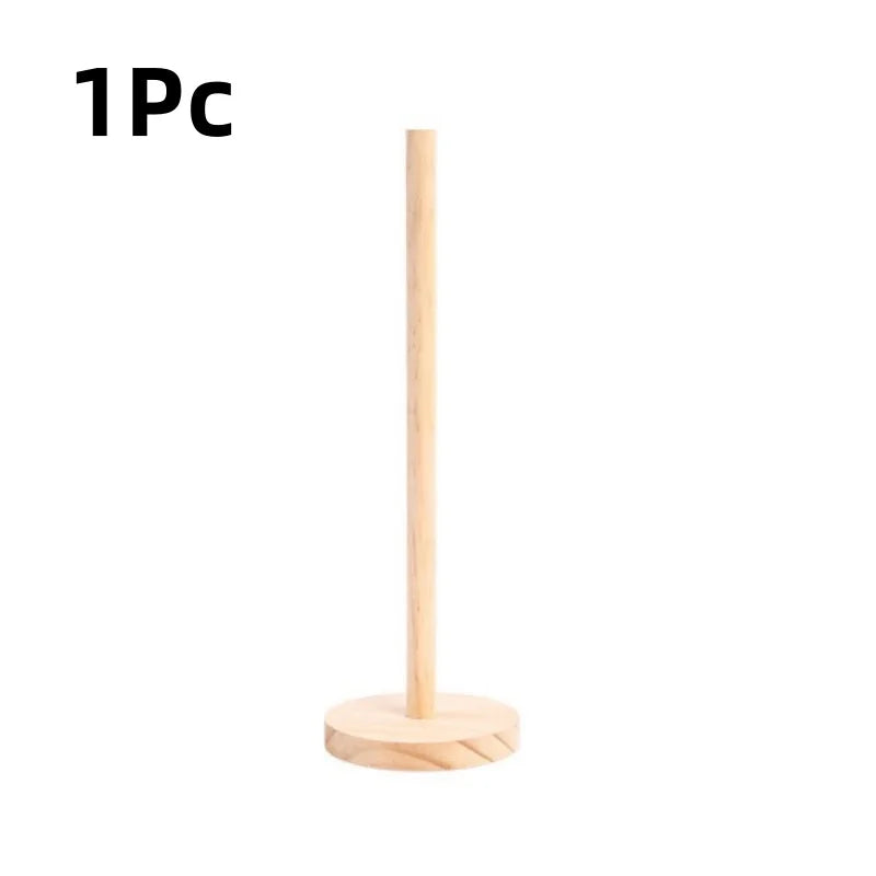 Bamboo Paper Towel Holder – Wooden Countertop Stand for Kitchen and Bathroom Organization