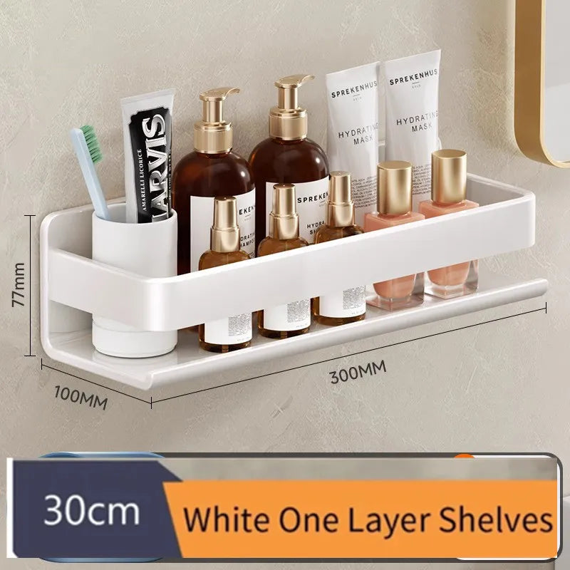 Bathroom Shelf Wall-Mounted Spice Rack Multifunctional