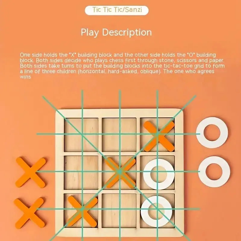 Montessori Wooden Mini Chess Puzzle Game