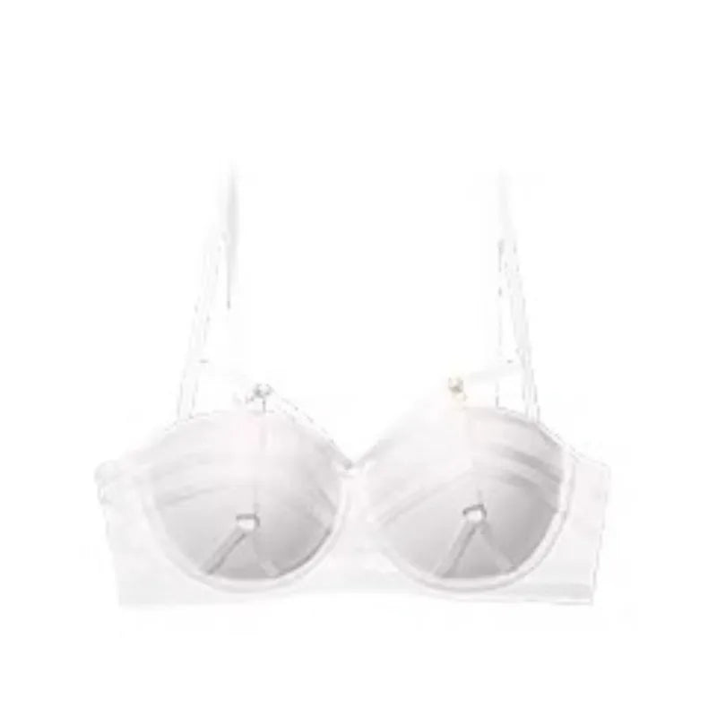 Sexy Pure Desire Bralette Set for Small Chest Push Up Wireless Bra Women Summer New Hot Style Sheer Shoulder Strap Lingerie Set